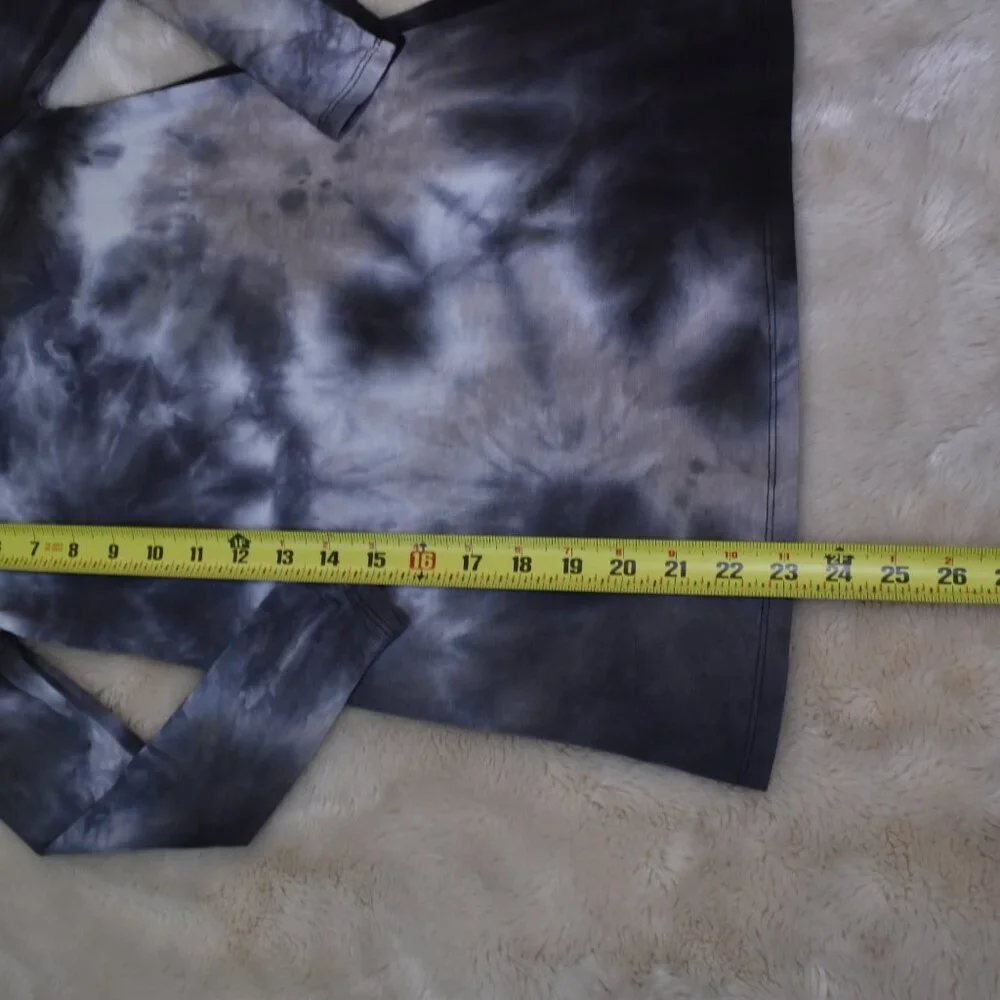 Art Class Girls Tie Dyed Long Sleeve Dress Size 6/ 6X Black Gray